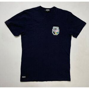 AMH Ashley Marc Hovelle Crest Patch Miami Flamingo T-shirt Women Medium Blue